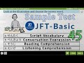 Latihan Soal JFT Basic A2. (45) Script Vocabulary, Conversation Expression, Listening and Reading