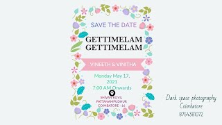 Vineeth \u0026 Vinitha - Gettimelam