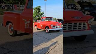 Chevrolet Classic Red Pickup Truck Drive By Engine Sound Lakeside Mall Car Show Mondays 2024