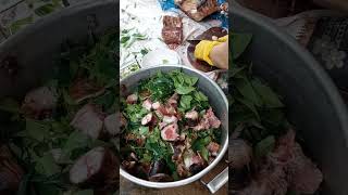 Giò heo cùng lá mắc mật chiều mưa. #shorts_video #amthuc #trend
