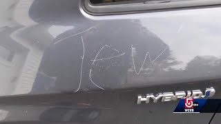 'Jew' scrawled on car, tires slashed