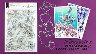 Altenew Stamps Intro - Pen Sketched Flowers