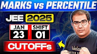 JEE 2025 | 23rd Jan Shift 1 | Expected Cutoff | Marks Vs Percentile | Vinay Shur Sir