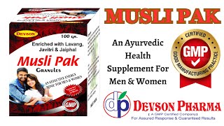 Musli Pak | An Ayurvedic Supplement For Better Health \u0026 Immunity Of Men \u0026 Women | Devson Pharma