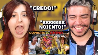 FALA DE TUDO🔴 As Mais Nojentas Comidas da China! Pior que as Comidas Indianas! react em casal