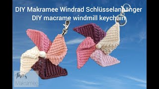 DIY Makramee Windrad Schlüsselanhänger / DIY Macrame Windmill Keychain