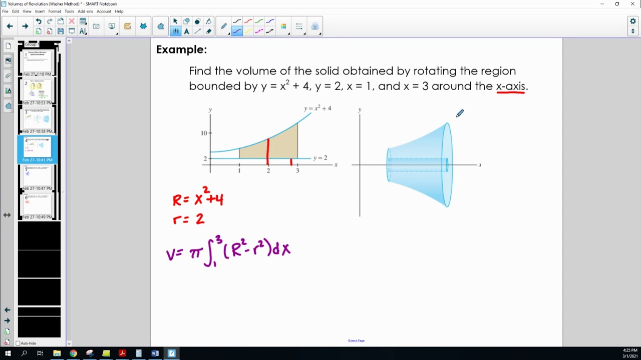 Volumes Of Solids Of Revolution (Washer Method) - YouTube