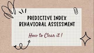 Predictive Index Behavioral Assessment- Online Test for Interview Selection