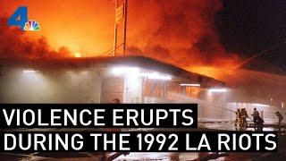 Raw Footage of Los Angeles as the 1992 Riots Erupt Throughout the City | From the Archives | NBCLA