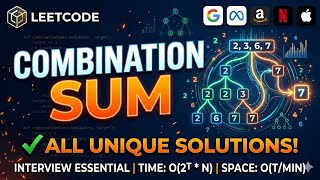 Combination Sum I | Backtracking & Recursion Step-by-Step || LeetCode