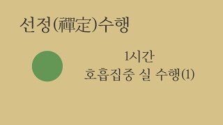 [마음공부1, 선정수행 1-4] ○ 1시간 호흡집중 실 수행|들숨 날숨에 대한 알아차림 #호흡 #호흡명상