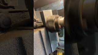 Cyclebusters Vintage Walcott Lathe Steady Rest final machining.