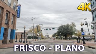 Frisco (discovery center) to Plano (downtown), Texas - 4k UHD driving tour