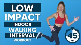 45 Minute Walk At Home. Low Impact Indoor Walking Interval Workout (Fat Burning Cardio!!!)