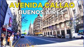 【4K】AVENIDA CALLAO - Recorriendo la Arquitectura de Buenos Aires, ARGENTINA | Walking Tour