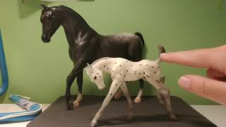 Breyer Classic Mare and Foal Set: Black Appaloosa Mare and Foal