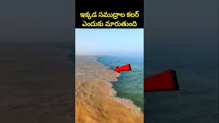 వింత సముద్రాలు ఒకచోట 🌊కలర్ ఎందుకు మారుతుంది?? #shorts #facts