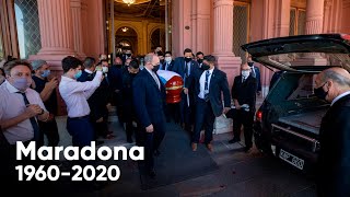 ¡Chau campeón! Acompañado por una multitud, así salía el cortejo fúnebre de Maradona de Casa Rosada