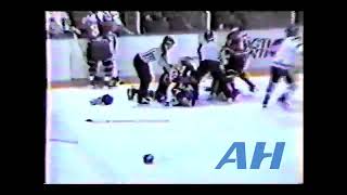 QMJHL Dec. 14, 1986 Chicoutimi Sagueneens v Drummondville Voltigeurs (melee) Sylvain Reid v Martin F