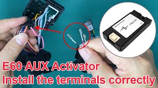 How to connect the red, white and black terminals of the E60 activator?