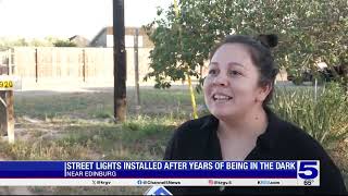 Streetlights installed in Edinburg colonia after years in the dark