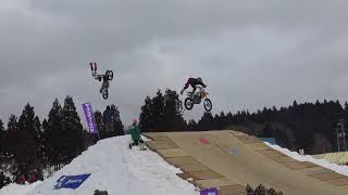 【小国雪まつり雪上エンデューロ大会】バイク　最後のフリースタイルモトクロスFMX　【日本を代表する豪雪地・新潟県長岡市】