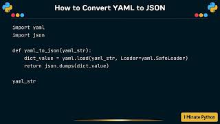 How to Convert YAML to JSON