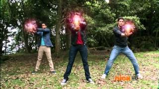 Power Rangers Megaforce - Red, Blue, and Black Rangers Morph | Power Rangers Official