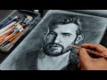 Drawing freehand Portrait of Chris Evans