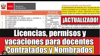 Licencias, permisos y vacaciones para docentes