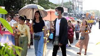 ขบวนแห่บุญผะเหวด วัดจอมศรี ชุมชนศรีฐาน ต.ในเมือง อ.เมือง จ.ขอนแก่น