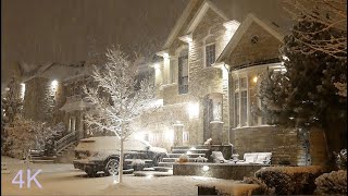 First SNOW STORM in Toronto Canada in Fall - Relaxing Snow Falling video