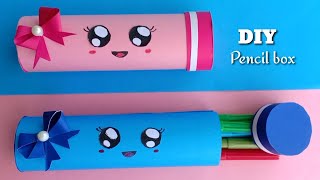 How to make a paper pencil box | Paper pencil box /Easy Origami box tutorial / Origami/School craft