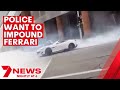 Ferrari driver performs burnouts in Sydney's CBD | 7NEWS