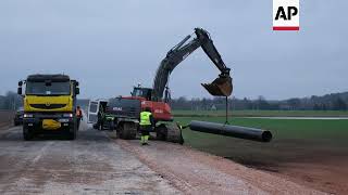 Aftermath of gas pipeline explosion in Lithuania