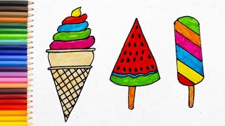 How to Draw Ice-Cream | Different Ice - Cream | Tutorial | Fatima's Art and Craft