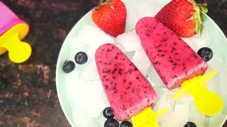 Mixed Berry popsicle | Popsicle recipe | Triple Berry yogurt popsicle