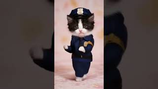 cute cat police funny dance #catdance #catdancer #shorts #shortvideo #kitten #猫ダンス #踊る猫　#cat lover