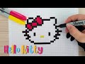 Como dibujar a HELLO KITTY en PIXEL ART – Tutorial paso a paso #pixelart #hellokitty #arte #art