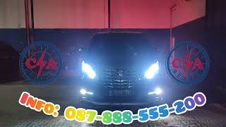 Toyota Alphard Gen 3 Upgrade Headlamp dengan Double Projie Biled dan DRL Fleksibel Alis WRGB Matrix