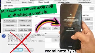 redmi note 7 /7s mi account or frp remove by umt without auth server credit