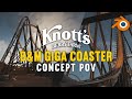 Knott's Berry Farm Giga Concept POV | Blender Coaster Animation | Gold Rush | Escape Designs