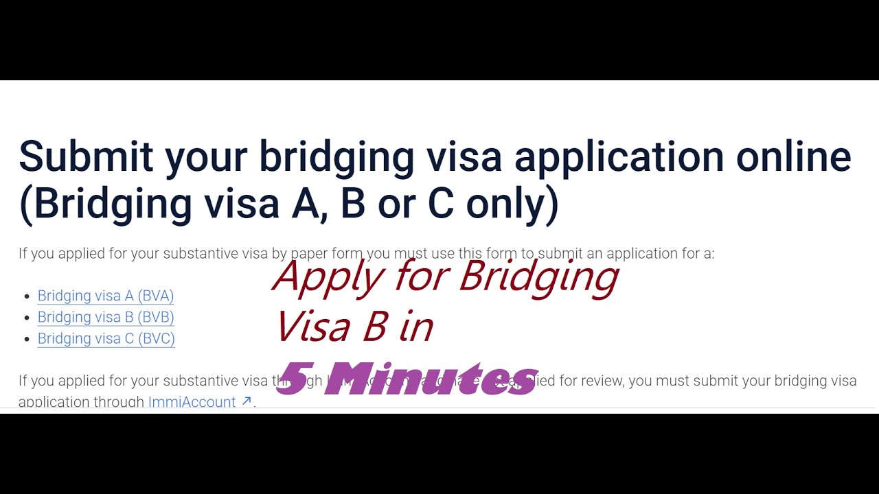 How To Apply For Bridging Visa B Using Webform. - YouTube