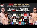 Overview of ALL PREDICTIONS for UFC Fight Night Sandhagen vs. Nurmagomedov