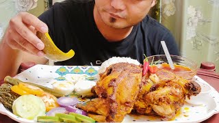 WHOLE ROASTED CHICKEN 🐔with Boiled Vegies and 3 Boil Eggs 🥚||NORTHEAST INDIA KUKI MUKBANG😋😋