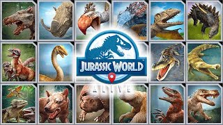 ALL 42 COMMON DINOS (JURASSIC WORLD ALIVE)