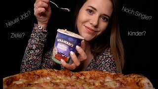 ASMR PIZZA & ICE CREAM MUKBANG + Eure Fragen beantworten [deutsch/german]