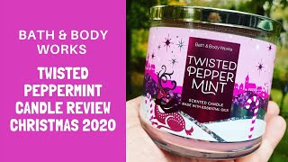 Bath \u0026 Body Works NEW Twisted Peppermint Candle Review CHRISTMAS 2020