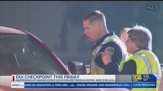 BPD to conduct DUI checkpoint on Friday