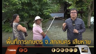 น้ำท่วม อ.พรรณานิคม จ.สกลนคร พื้นที่การเกษตรเสียหาย - Springnews